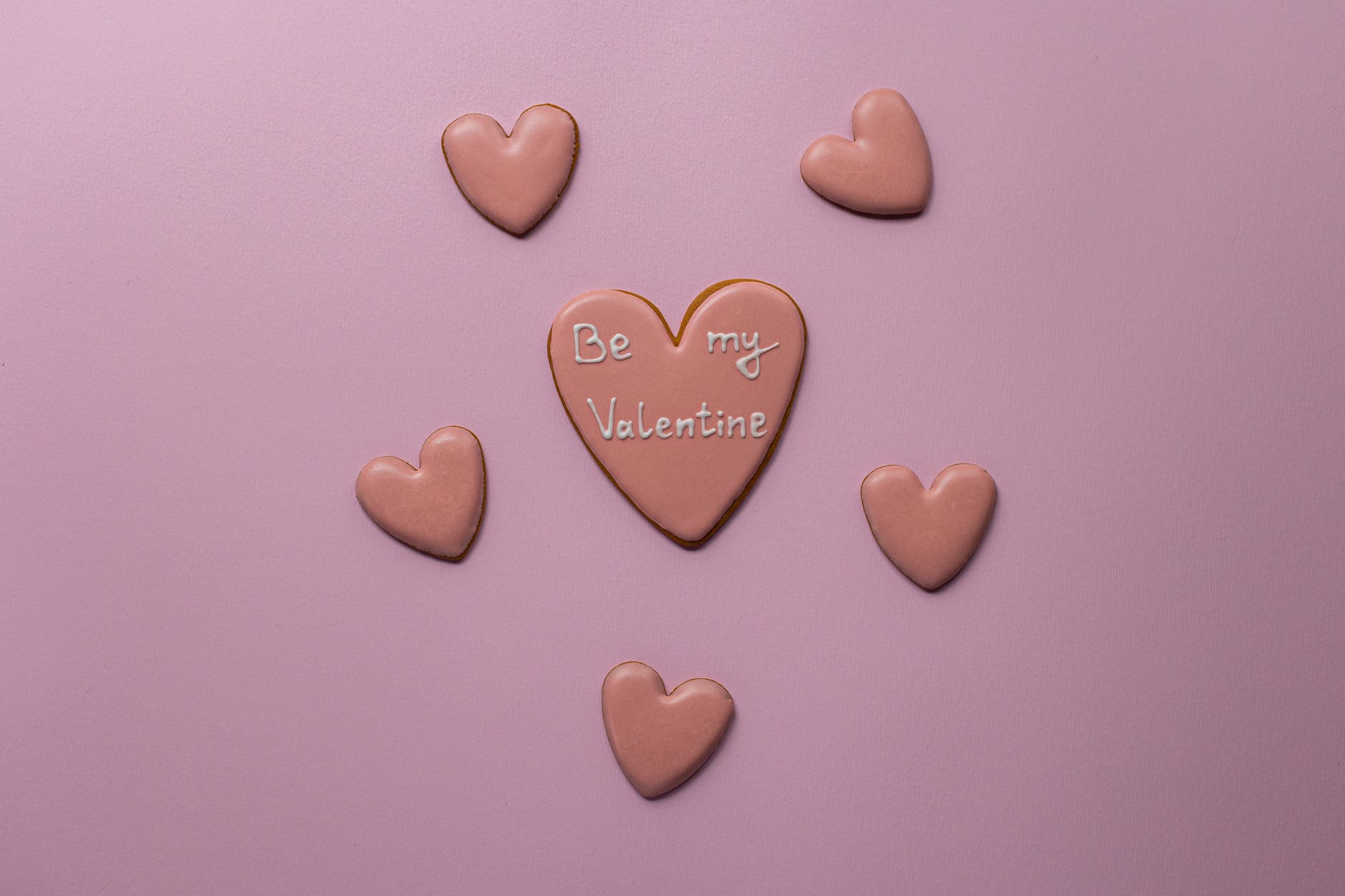 pink heart cookies for valentine day holiday